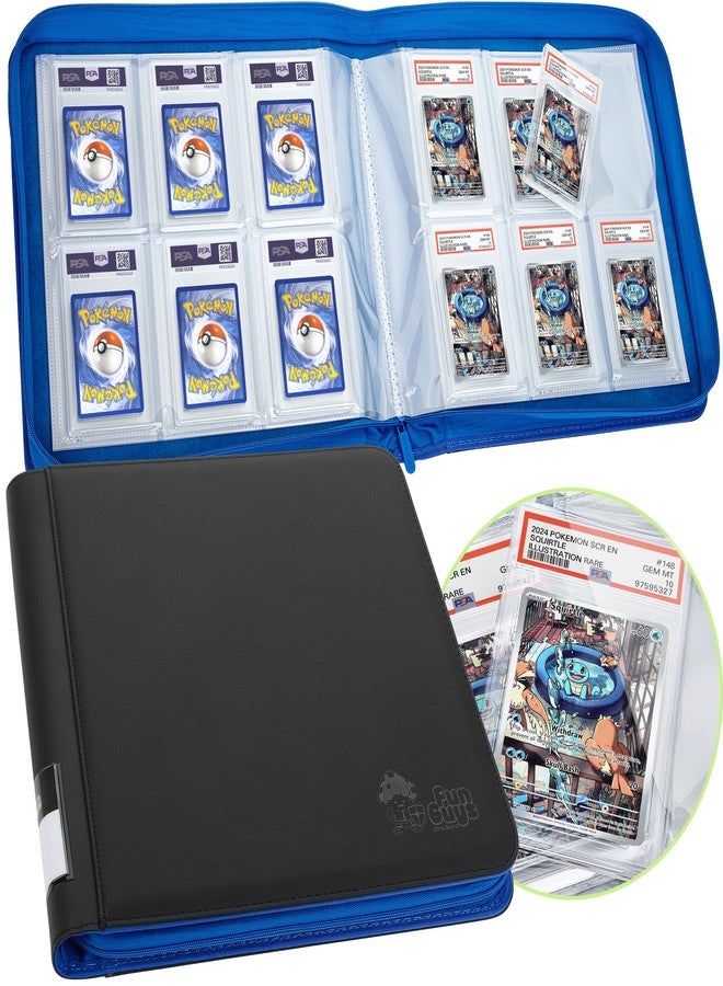 FunGuys Graded Card Binder, 60 PSA Slab Holder, 6 Pocket Graded Card Storage, Slab Binder, PSA Card Graded Display Case Album, Zipper, MTG Card Collection Binder - Image 1